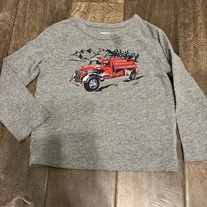 Gray fire truck tee